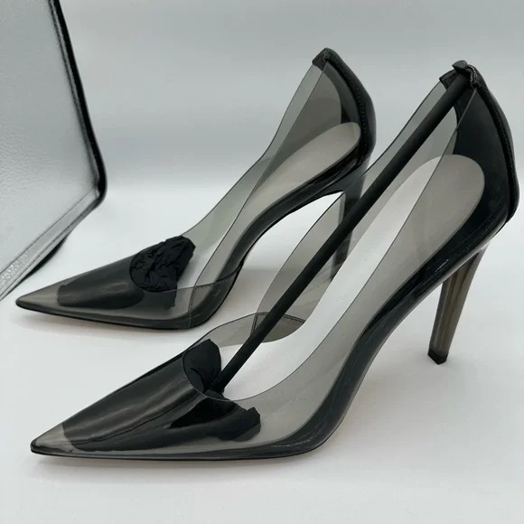 GOOD AMERICAN Cinderella Stiletto heels women’s size 12 color: smoke NIB